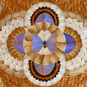 1920s Brazilian Art Deco Butterfly Wings Collage